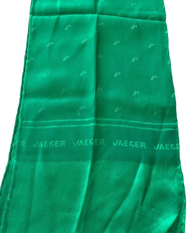 Lovely Solid Green Silk Jaeger scarf