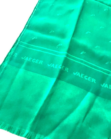 Lovely Solid Green Silk Jaeger scarf