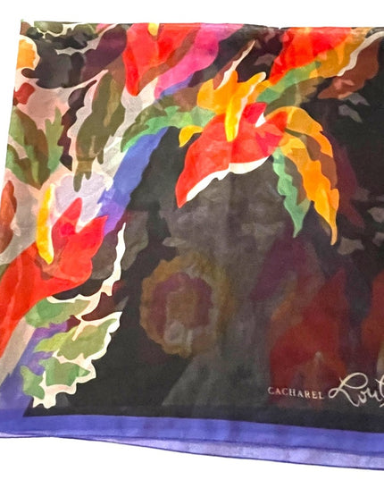 Vintage 1980s Cacharel Lou Lou Paris France  Scarf silk chiffon sheer