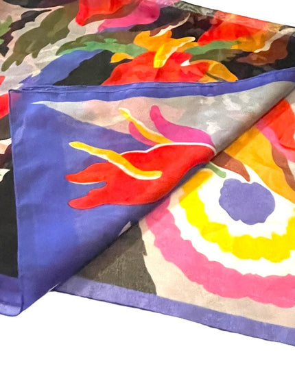 Vintage 1980s Cacharel Lou Lou Paris France  Scarf silk chiffon sheer