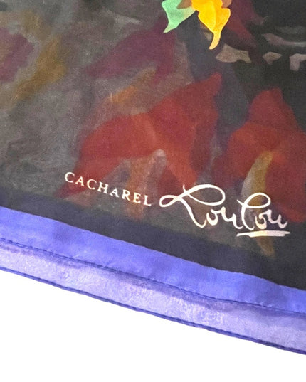 Vintage 1980s Cacharel Lou Lou Paris France  Scarf silk chiffon sheer