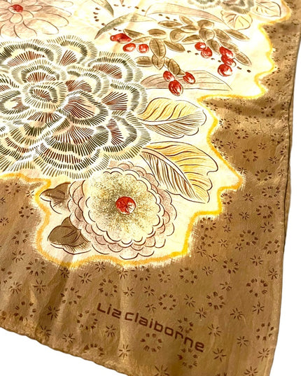 VintGe 1990s Silk floral Liz Claiborne Scarf