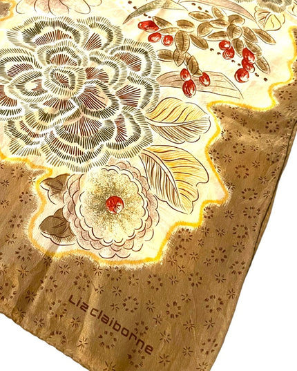 VintGe 1990s Silk floral Liz Claiborne Scarf