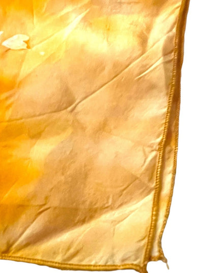 Vintage 1980s Silk flower scarf wrap orange pink yellow