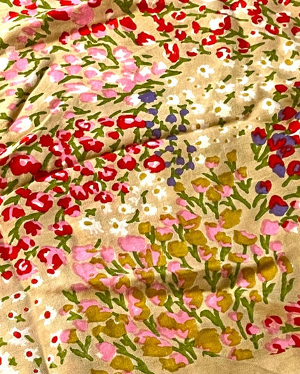 40” Square Large Linen Cotton flower floral fringe wrap scarf