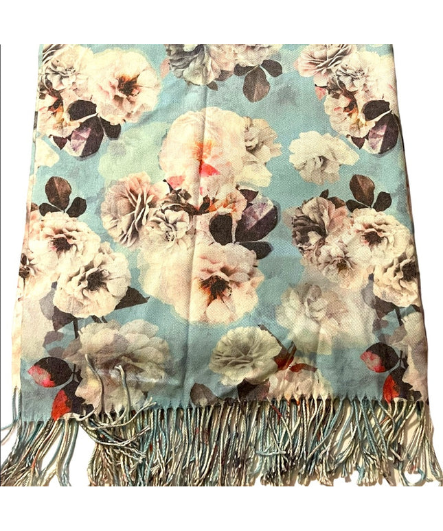 Love & Lore NWOT blue flower floral chic Wrap scarf Cover up