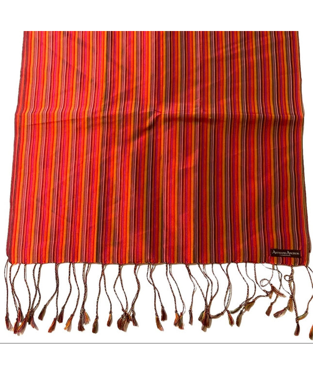 Artisans Angkor Pink stipe lovely wrap scarf