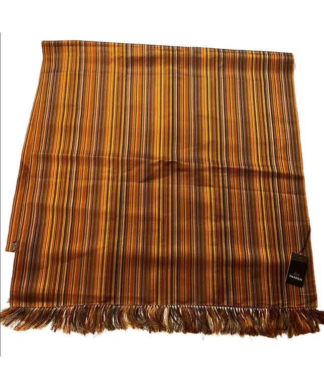 NWT Jim Thompson SILK stripe brown earth tones striped scarf wrap