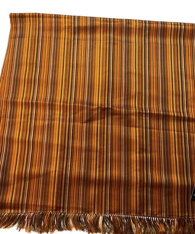 NWT Jim Thompson SILK stripe brown earth tones striped scarf wrap