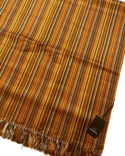NWT Jim Thompson SILK stripe brown earth tones striped scarf wrap