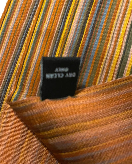NWT Jim Thompson SILK stripe brown earth tones striped scarf wrap