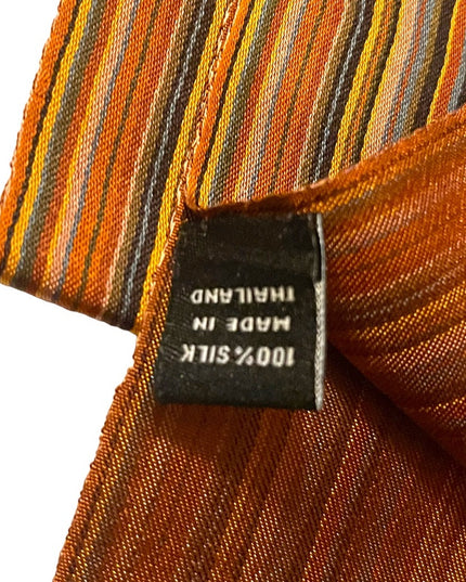 NWT Jim Thompson SILK stripe brown earth tones striped scarf wrap
