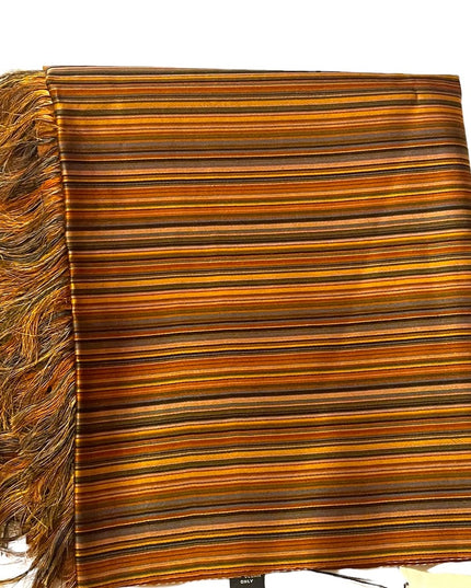 NWT Jim Thompson SILK stripe brown earth tones striped scarf wrap