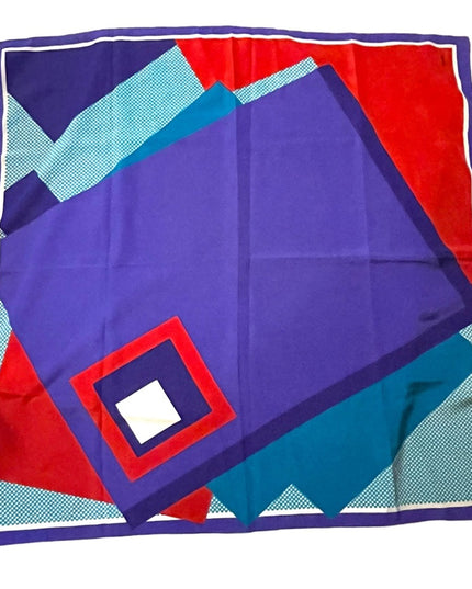 Vintage Vera Geometric 1960s Polyester Soft purple red scarf