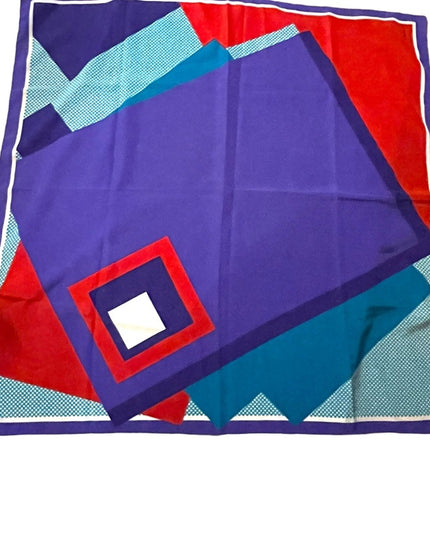 Vintage Vera Geometric 1960s Polyester Soft purple red scarf