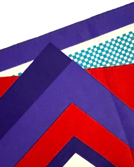 Vintage Vera Geometric 1960s Polyester Soft purple red scarf