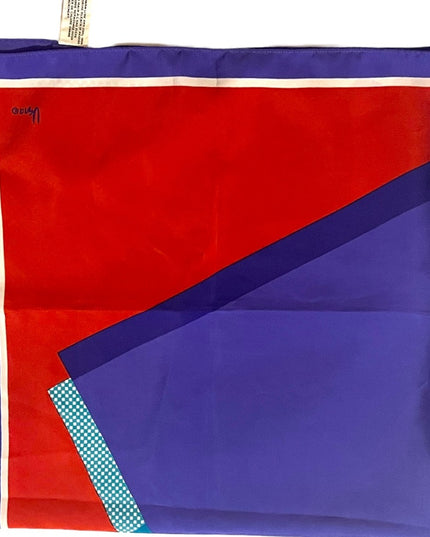 Vintage Vera Geometric 1960s Polyester Soft purple red scarf