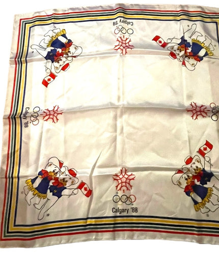 Vintage Olympics scarf from Calgary CA. The two cats Hidy & Howdy 1988 Olympic