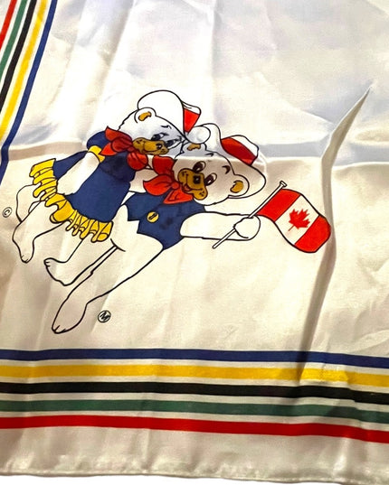 Vintage Olympics scarf from Calgary CA. The two cats Hidy & Howdy 1988 Olympic
