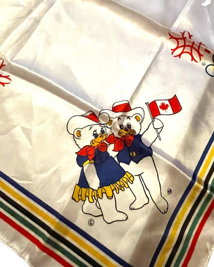 Vintage Olympics scarf from Calgary CA. The two cats Hidy & Howdy 1988 Olympic