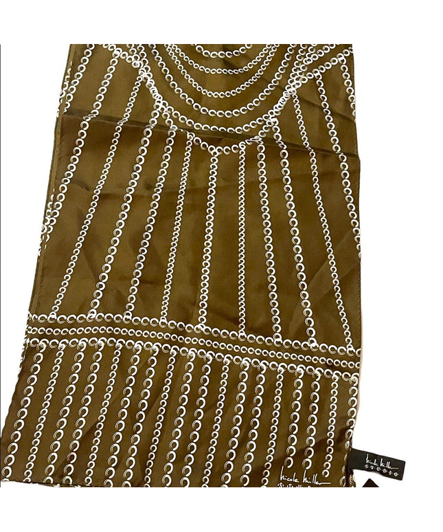 Nicole Miller NWT art deco design SILK scarf