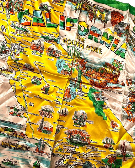 Vintage 1960s Acetate California Tourist vacation Tour Scarf