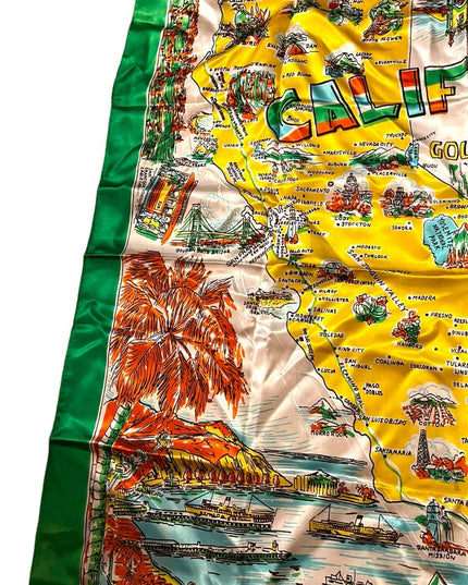 Vintage 1960s Acetate California Tourist vacation Tour Scarf