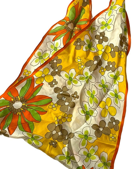 Echo SILK Floral Flower Hair wrap scarf diamond Groovy’ Daiseys
