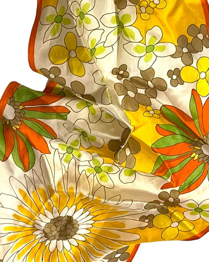 Echo SILK Floral Flower Hair wrap scarf diamond Groovy’ Daiseys