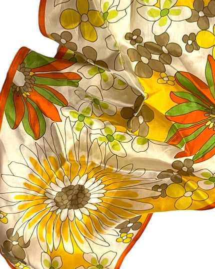 Echo SILK Floral Flower Hair wrap scarf diamond Groovy’ Daiseys