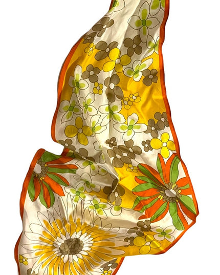 Echo SILK Floral Flower Hair wrap scarf diamond Groovy’ Daiseys