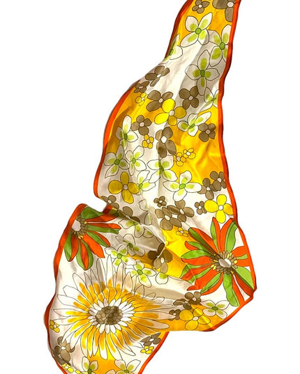 Echo SILK Floral Flower Hair wrap scarf diamond Groovy’ Daiseys