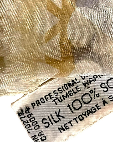 Vintage 1980s Liz Claiborne Shells ocean theme Silk scarf