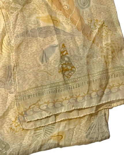 Vintage 1980s Liz Claiborne Shells ocean theme Silk scarf