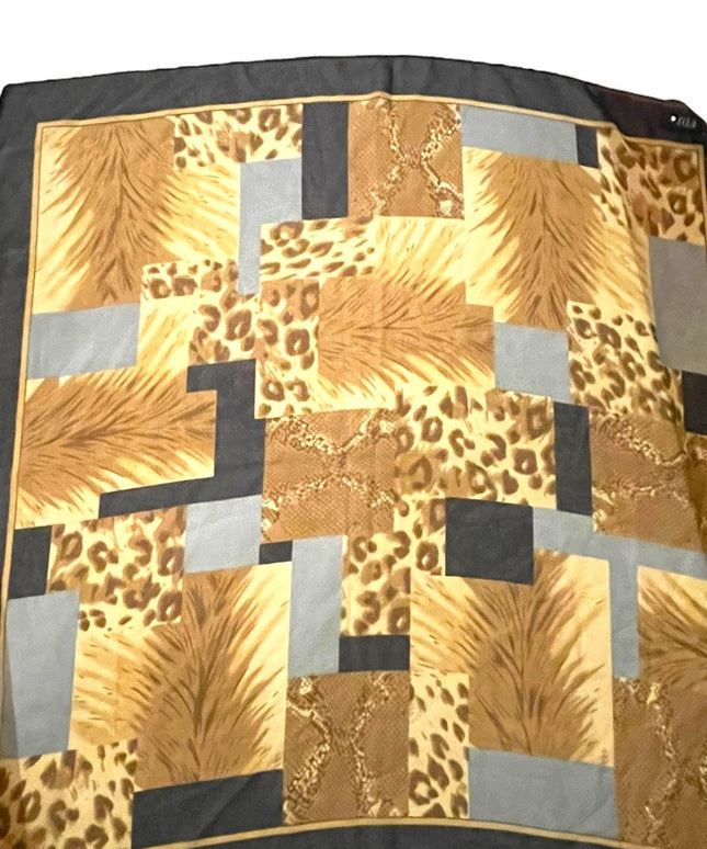 FDJ Leopard print sheer Pink ribbon campaign scarf silk sheer