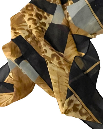 FDJ Leopard print sheer Pink ribbon campaign scarf silk sheer