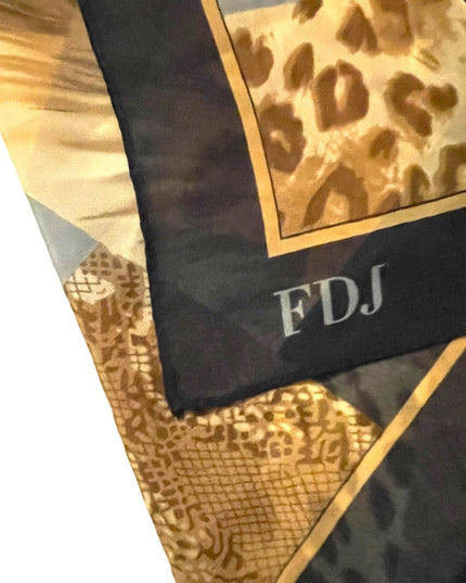 FDJ Leopard print sheer Pink ribbon campaign scarf silk sheer