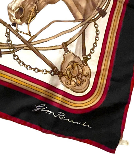 Vintage Gim Renoir Horse & bit chains ropes Printed scarf