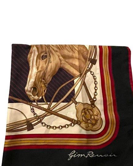 Vintage Gim Renoir Horse & bit chains ropes Printed scarf