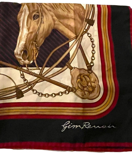 Vintage Gim Renoir Horse & bit chains ropes Printed scarf