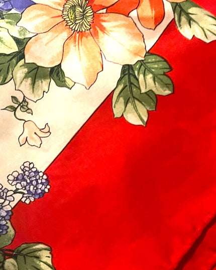 Vintage D Este Floral flowers scarf SILK Italy Italian