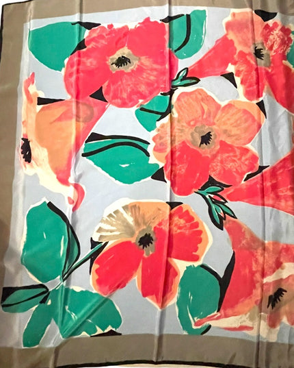 Vintage VERA Poly floral flower 🌸 scarf wrap