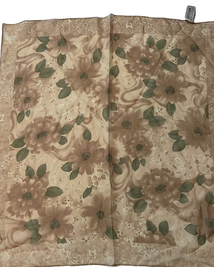 Oscar De Laurenta Floral flower Silk Chiffon Scarf