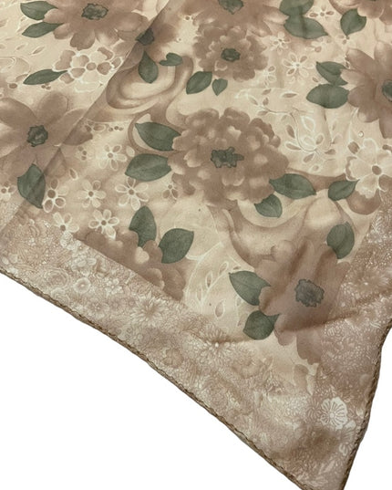 Oscar De Laurenta Floral flower Silk Chiffon Scarf
