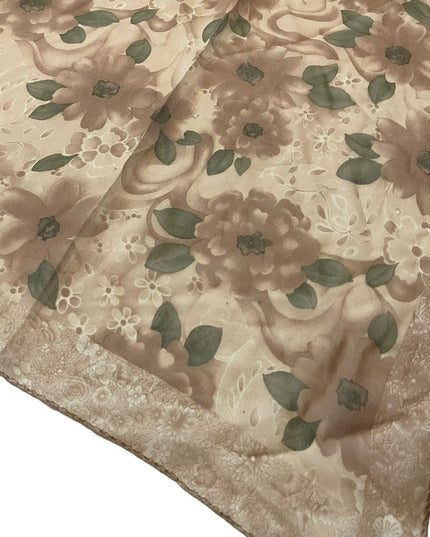 Oscar De Laurenta Floral flower Silk Chiffon Scarf