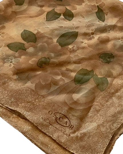 Oscar De Laurenta Floral flower Silk Chiffon Scarf