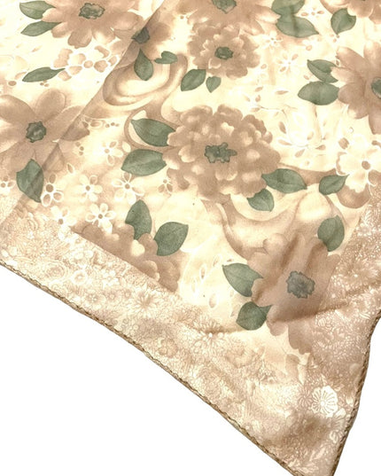 Oscar De Laurenta Floral flower Silk Chiffon Scarf