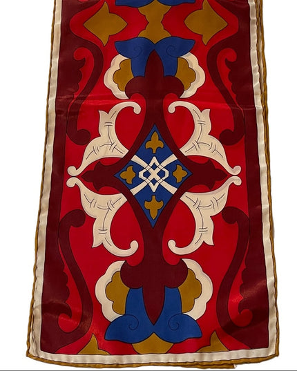 Vera Vintage Groovy funky polyester scarf red blue cream