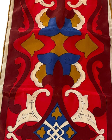 Vera Vintage Groovy funky polyester scarf red blue cream