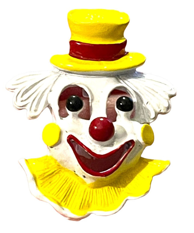 Vintage 1950s Enameled colorful Gerrys Clown circus FUN brooch